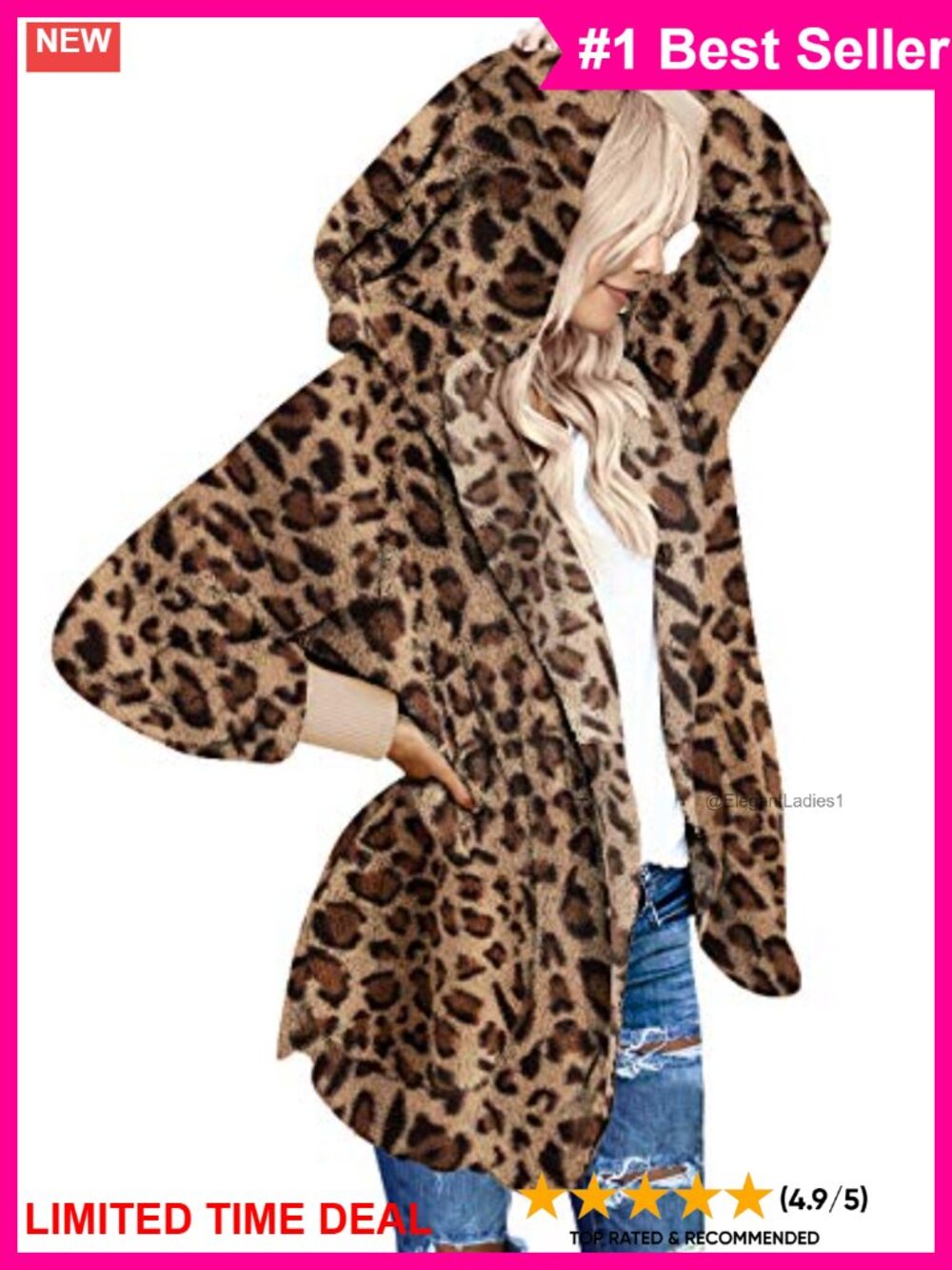 Faux Fur Hooded Oversized Fuzzy Sherpa Cardigan Coat